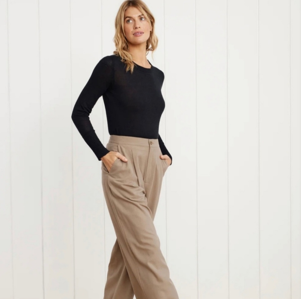 Jenni Kayne Relaxed 100% Silk Trousers Hazel